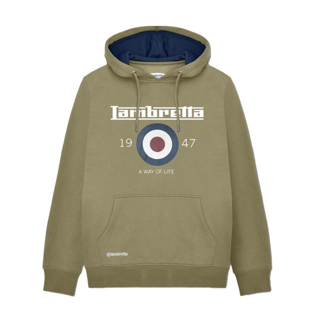 Lambretta Mens AW24 Target Hoodie / Khaki Green